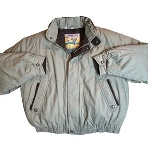 Vintage Members Only Club House Down Bomber Jacket Size Large Heavy Insulated